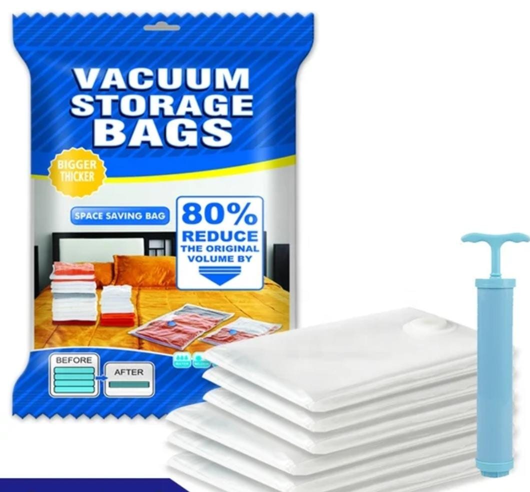 *Vacuum Storage Bags*  *5 Bag And 1 Suction Pump*