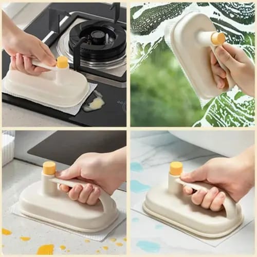 Kitchen Cleaning Magic Brush & Replaceable Disposable Magic Cloth, Replaceable Magic Brush Powerful Cleaning Cloth *50 Pec Cloth Free*