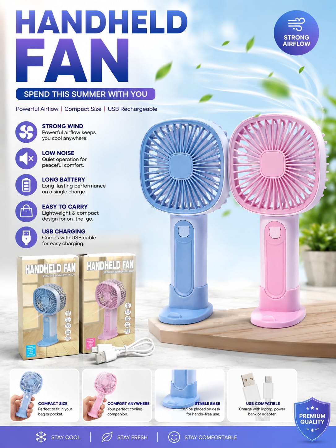 MINI HANDHELD FAN 3 speed
