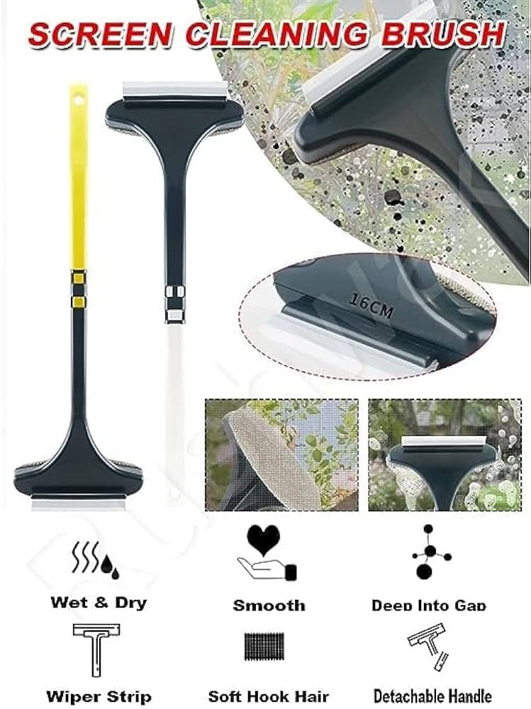Wiper cleaner Multi functional Screen Brush 2 in 1 Mesh Cleaning Brush & Wiper, GLASS WIPER